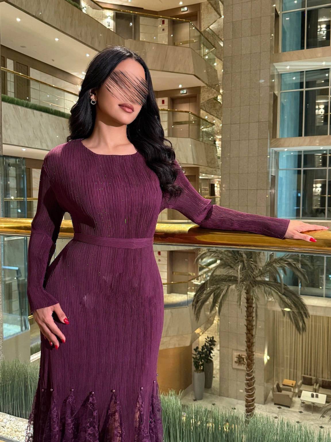 فستان ماسك استرتش أنيق بحزام خصر قماش لترا بيليسه