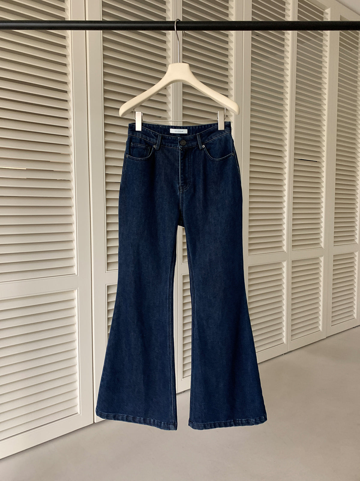Kenzuu Damen Vintage Schlaghose Casual Jeans Blau D7796-w1
