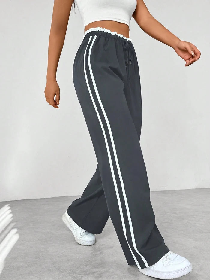 Damen Hose mit Seitenstreifen und elastischem Bund