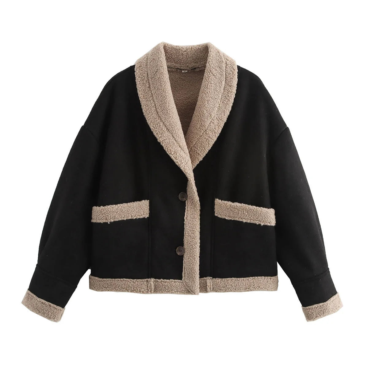 Damen Kurzjacke mit Knöpfen und Taschen kenzuu