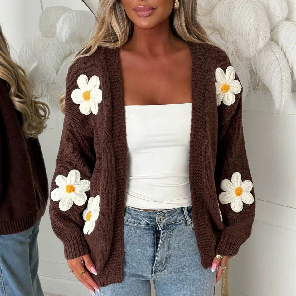 Damen Oversized Langarm-Cardigan kenzuu