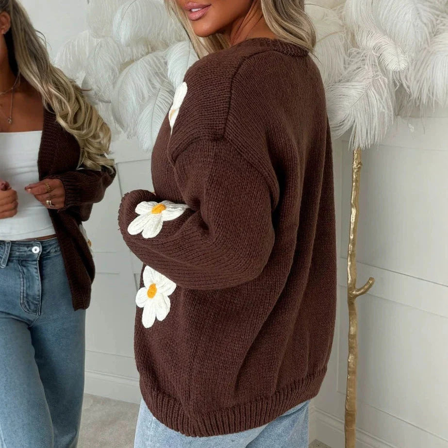 Damen Oversized Langarm-Cardigan kenzuu