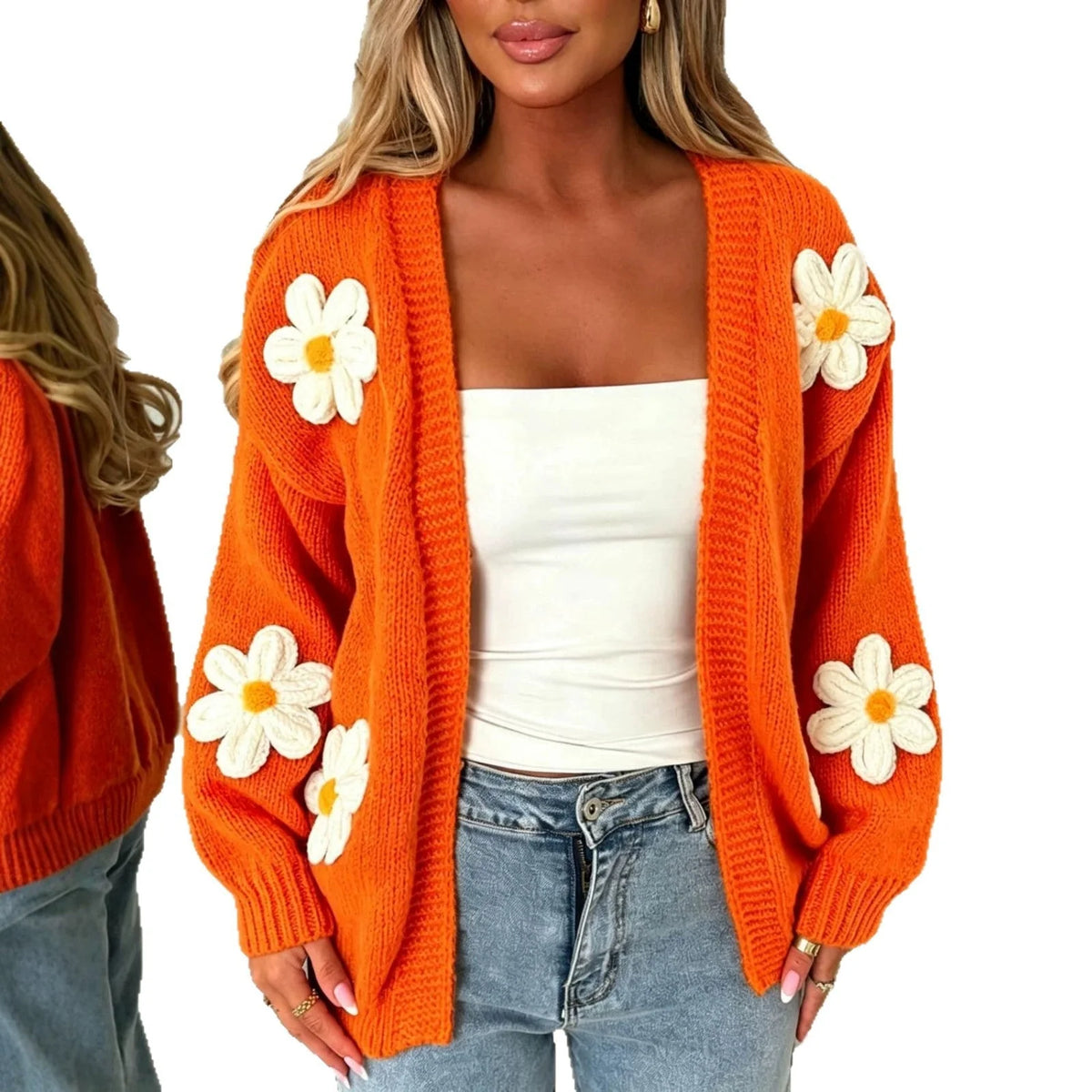 Damen Oversized Langarm-Cardigan kenzuu