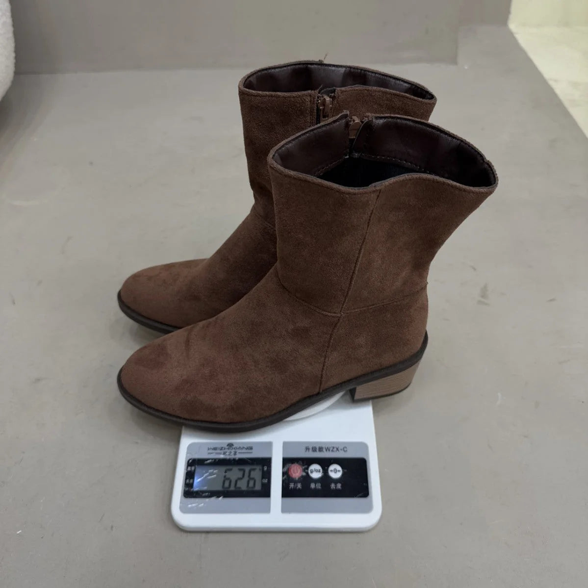 Damen Stiefeletten mit Blockabsatz und Reißverschluss