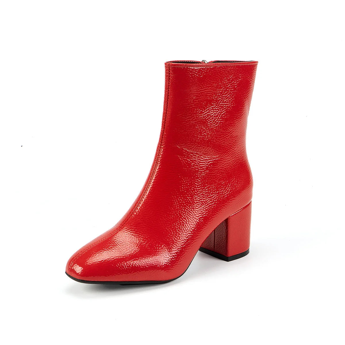 Damen Stiefeletten mit Blockabsatz und Reißverschluss kenzuu