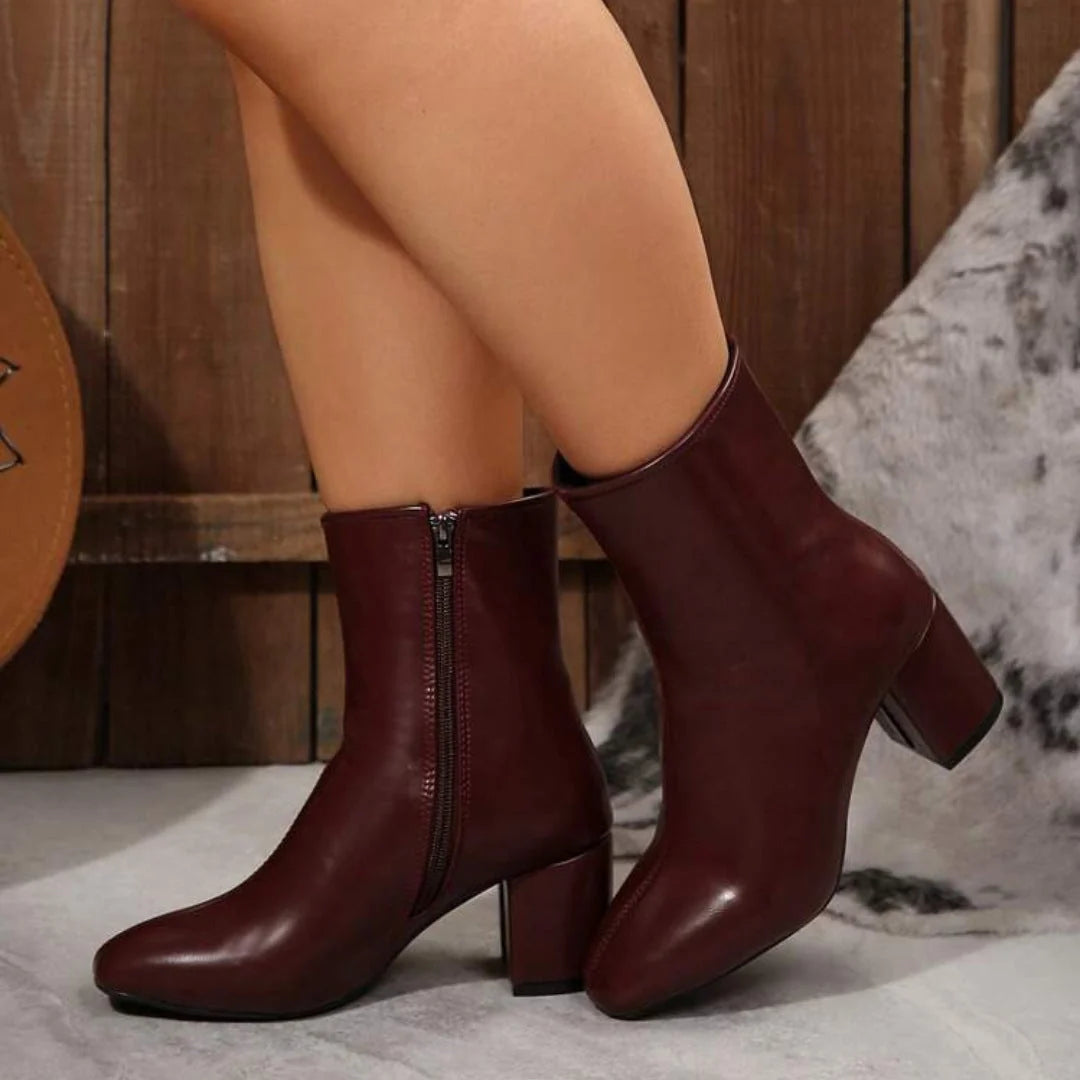 Damen Stiefeletten mit Blockabsatz und Vielseitigem Design