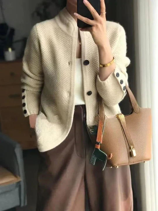 Damen Strickjacke Aus Reiner Kaschmirwolle