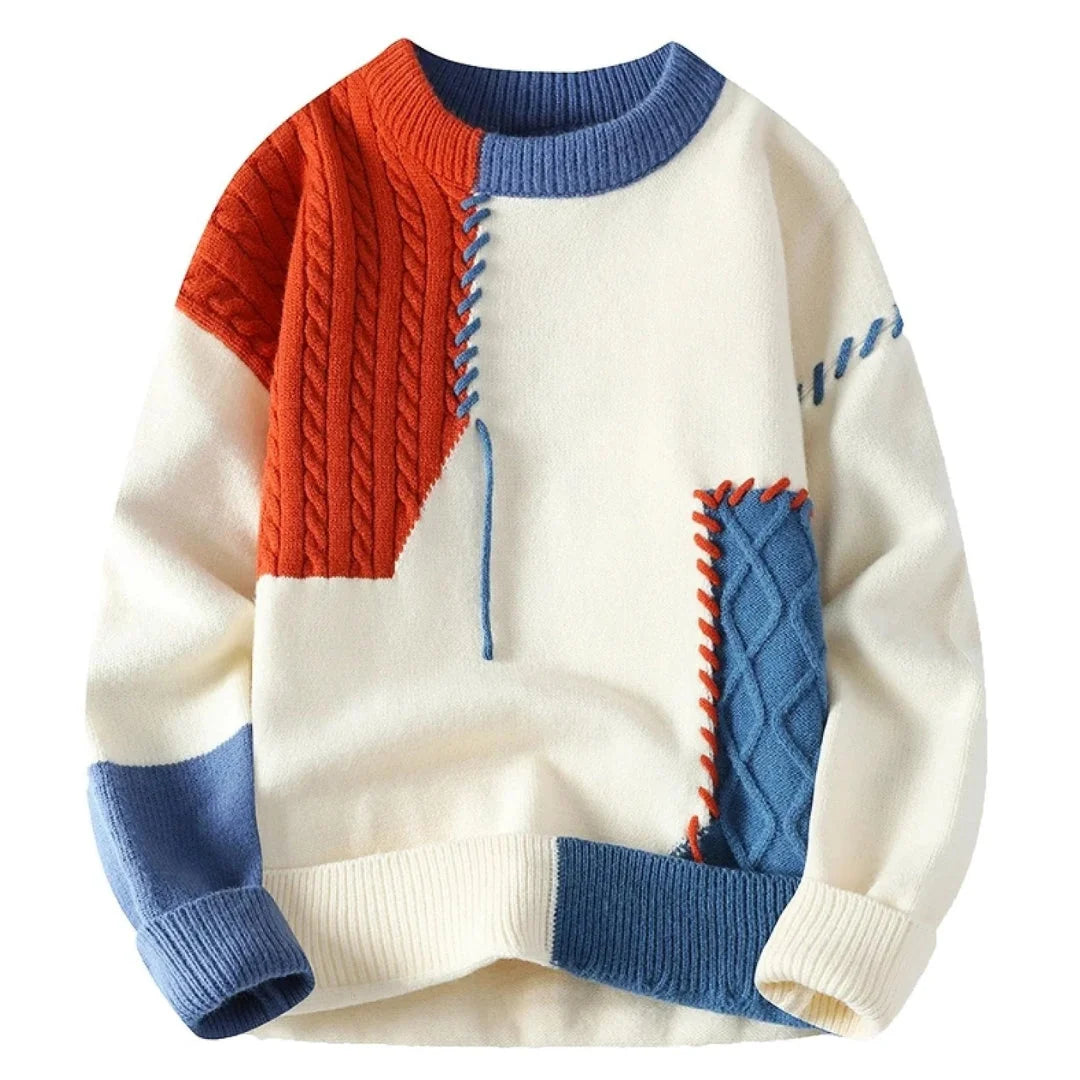 Francesca - Gemütlicher Patchwork Pullover kenzuu
