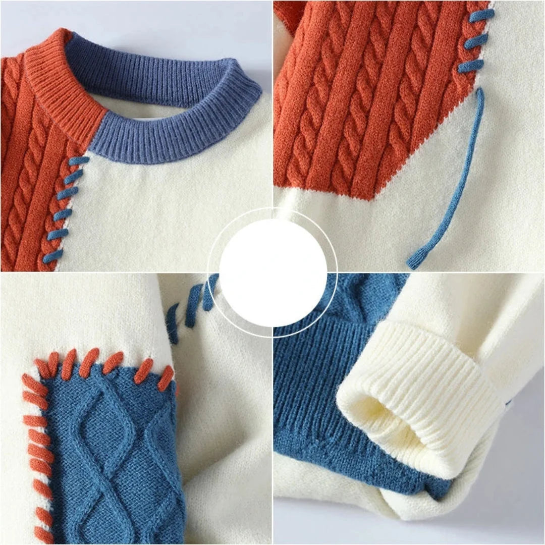 Francesca - Gemütlicher Patchwork Pullover kenzuu