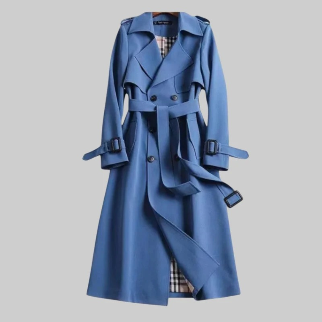 Trenchcoat Damen lang mit Gürtel – eleganter Übergangsmantel für Büro und Alltag