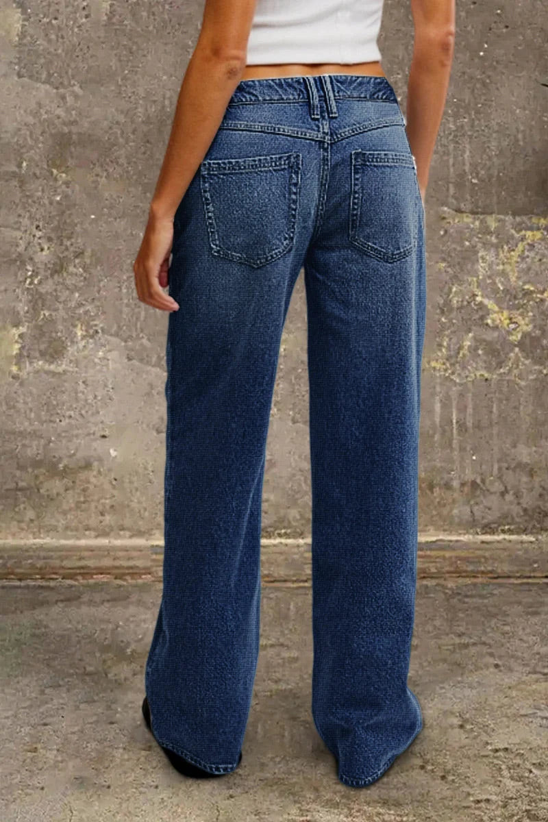 Jeans mit mittelhohem Bund und gerader Passform