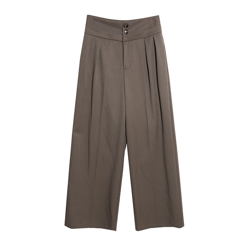Kenzuu Damen Anzughose mit Hohem Bund Gerade D5684-N1