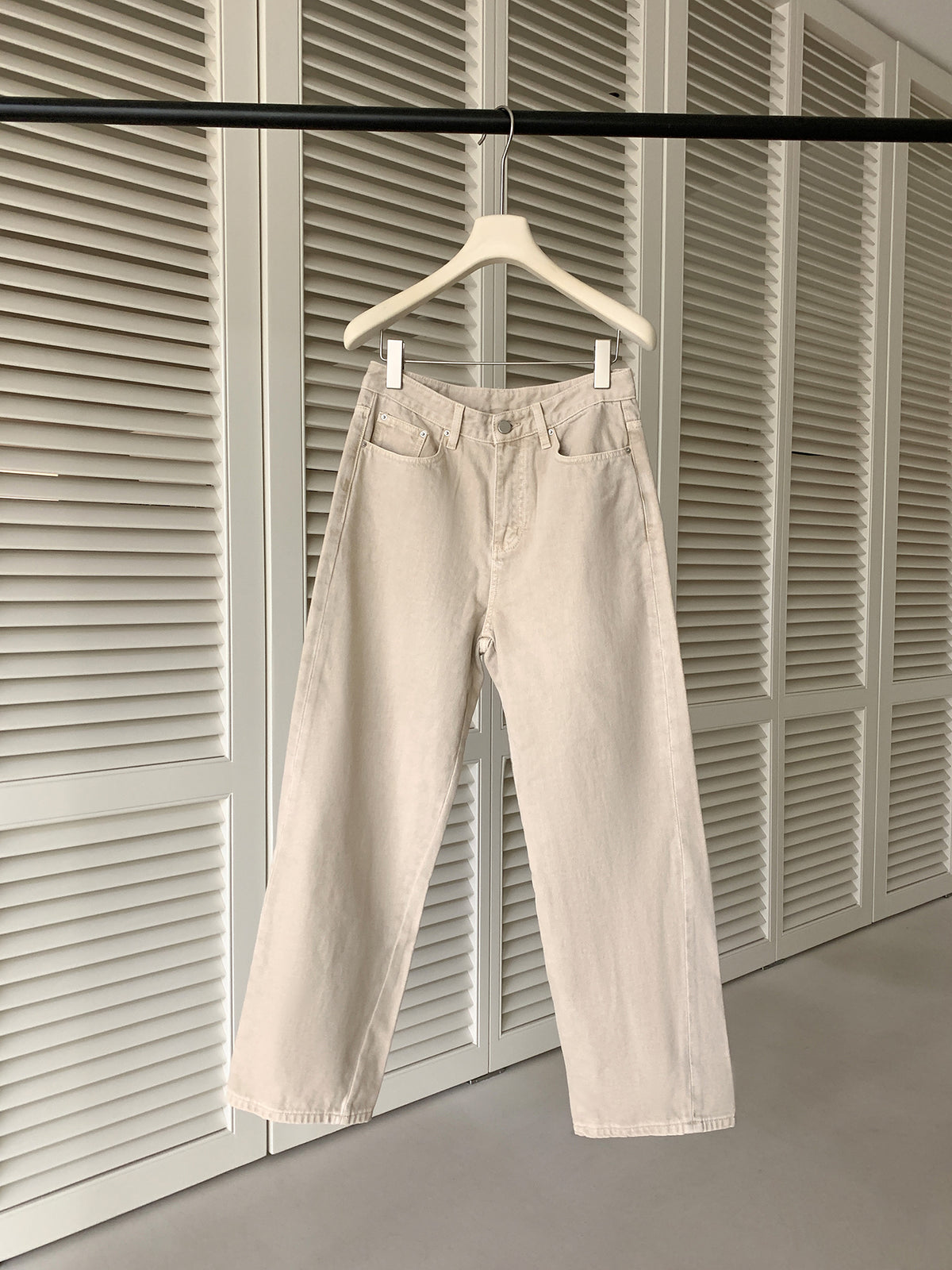 Kenzuu Damen High-Waist Straight Jeans Lässige Hose D7793-c1
