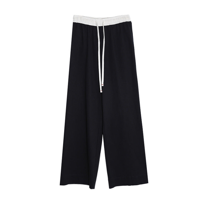 Kenzuu Damen Hose High Waist Gerades Bein Color-Block | D6679-H1
