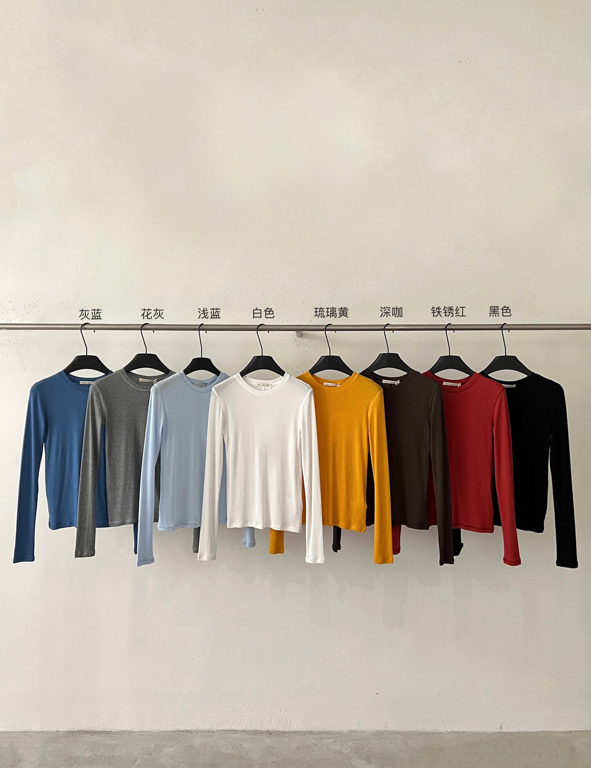 Kenzuu Damen Langarm T-Shirt Rundhals Strick Unterziehshirt M63200