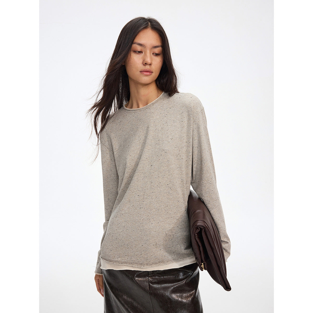 Kenzuu Damen Langarmshirt aus Seiden-Baumwollmischung | D8331-W3