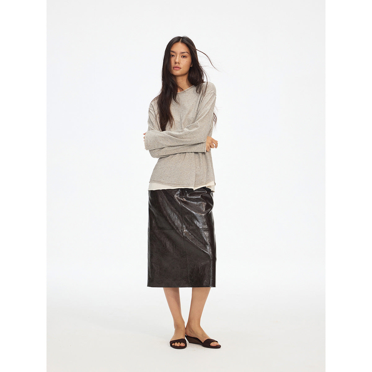 Kenzuu Damen Langarmshirt aus Seiden-Baumwollmischung | D8331-W3