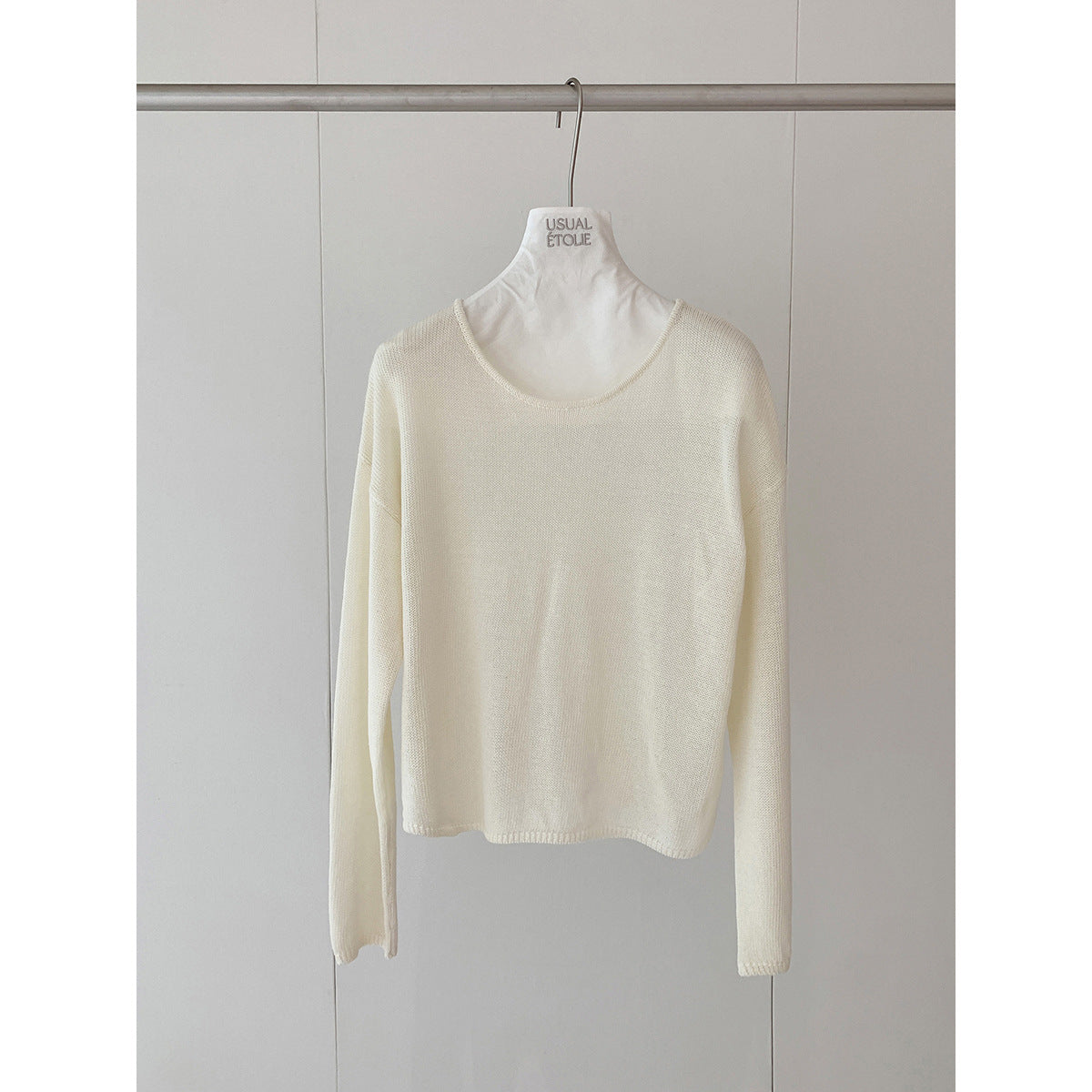 Kenzuu Damen Strickpullover Rundhals Leinenmischung Locker M8071-VW