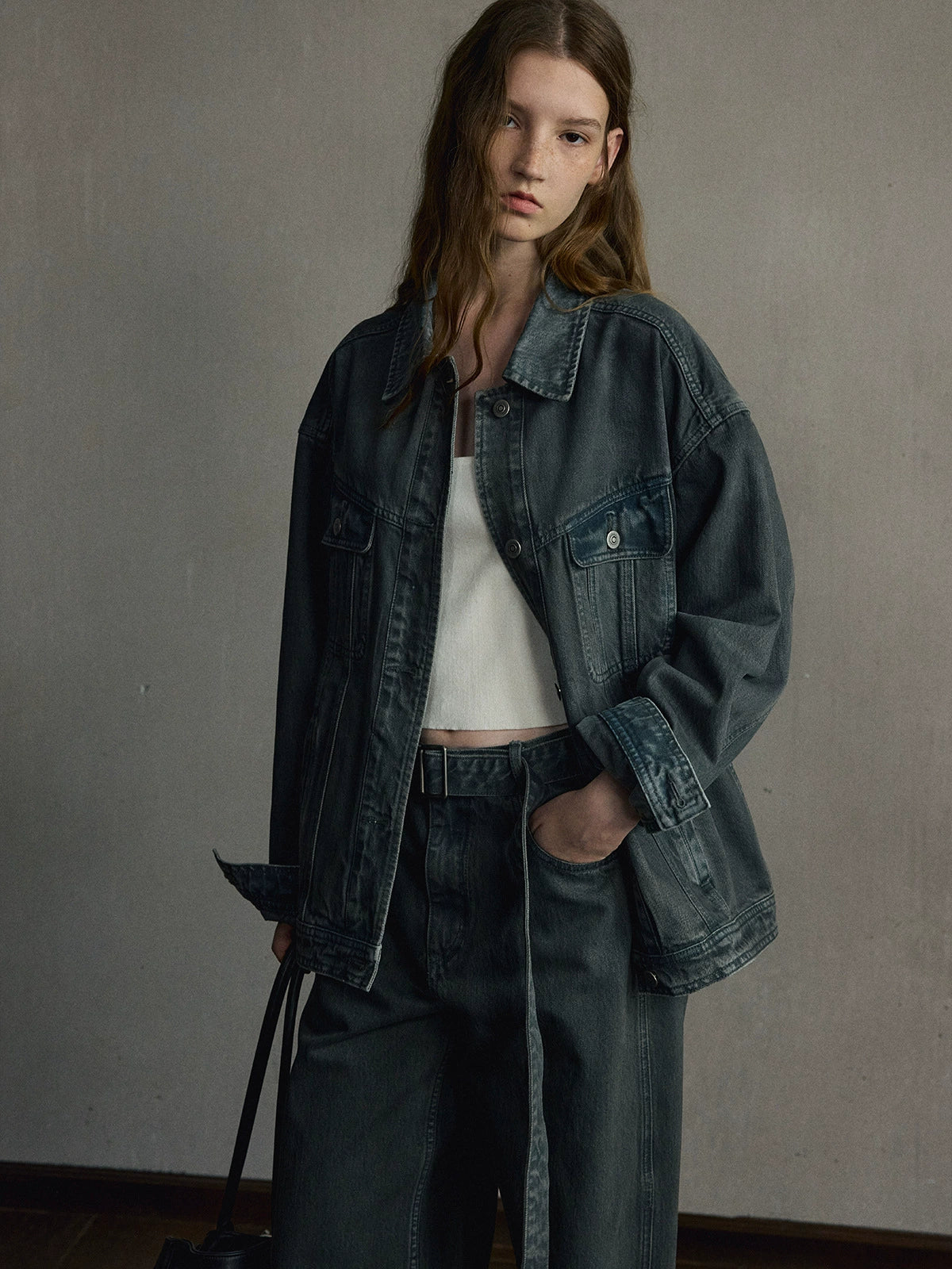 Kenzuu Vintage Gewaschene Denim Jacke für Damen | M63646