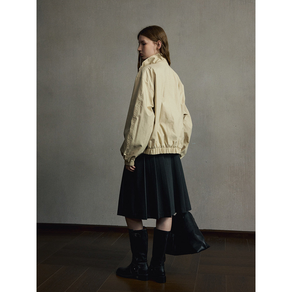 Wendejacke Damen kurz aus Baumwolle – Jacke mit Stehkragen und Reißverschluss