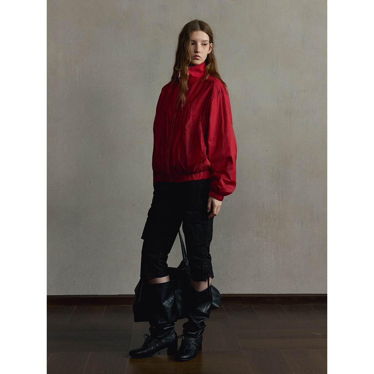 Wendejacke Damen kurz aus Baumwolle – Jacke mit Stehkragen und Reißverschluss