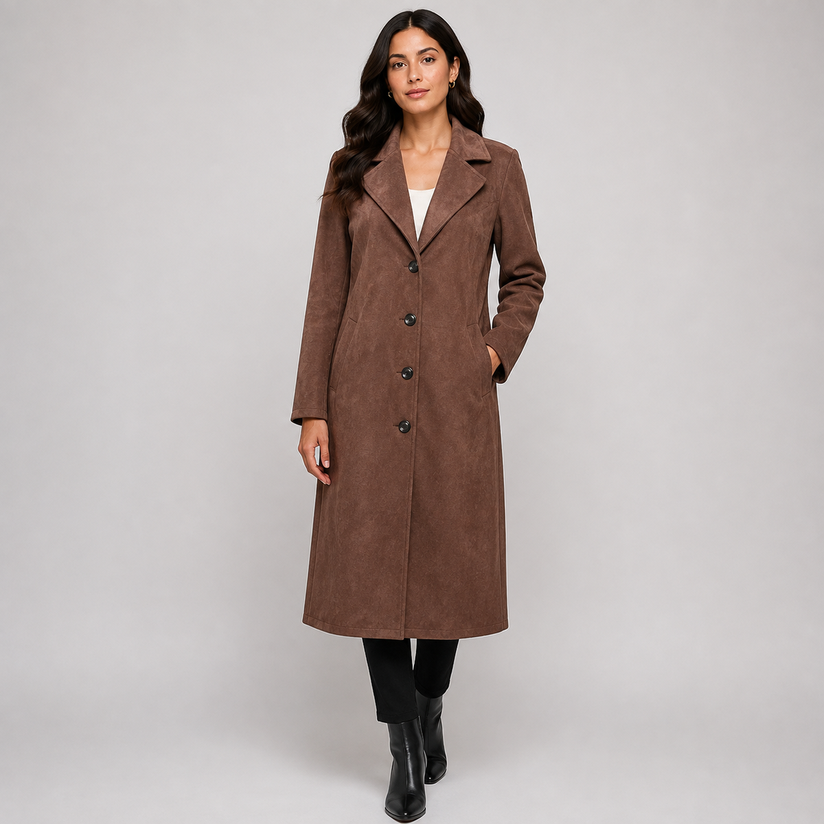 Langer Trenchcoat Damen – zeitloser Übergangsmantel in Longline-Silhouette