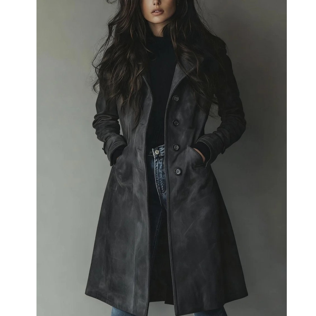 Langer Trenchcoat Damen – zeitloser Übergangsmantel in Longline-Silhouette