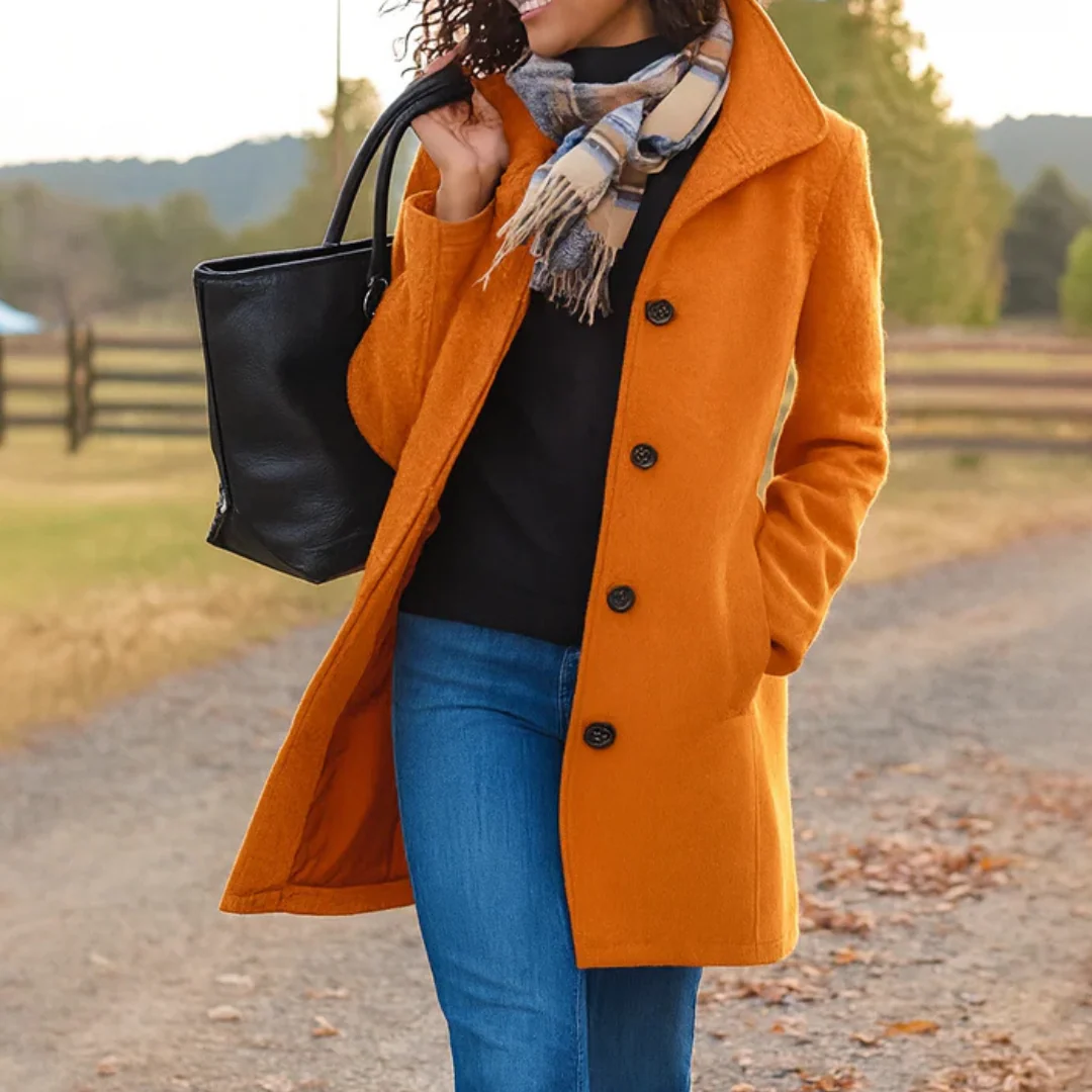 Trenchcoat Damen lang – klassischer Übergangsmantel mit Knopfleiste