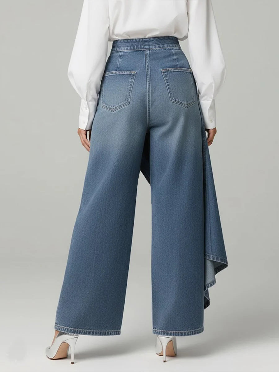 Stylische Damen High-Waisted Weitbein Jeans mit Relaxed Fit