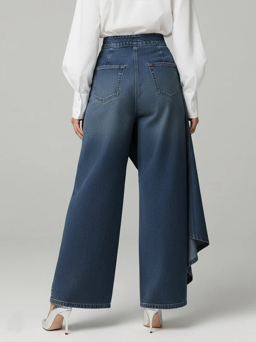 Stylische Damen High-Waisted Weitbein Jeans mit Relaxed Fit
