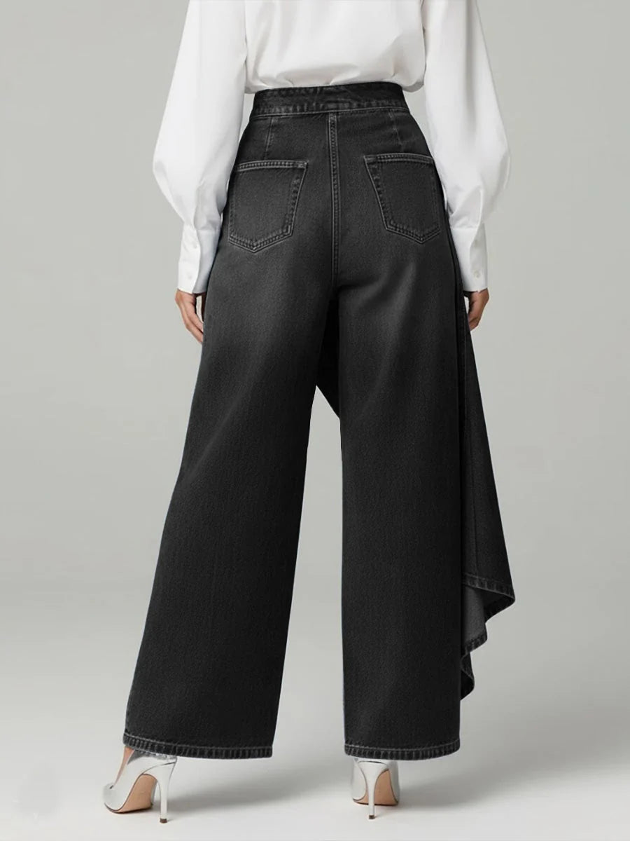 Stylische Damen High-Waisted Weitbein Jeans mit Relaxed Fit