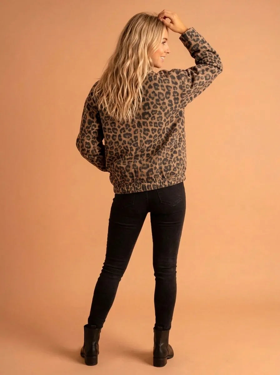 Zeitlose Leopardenmuster-Jacke für Damen kenzuu
