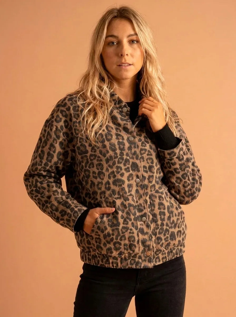 Zeitlose Leopardenmuster-Jacke für Damen kenzuu