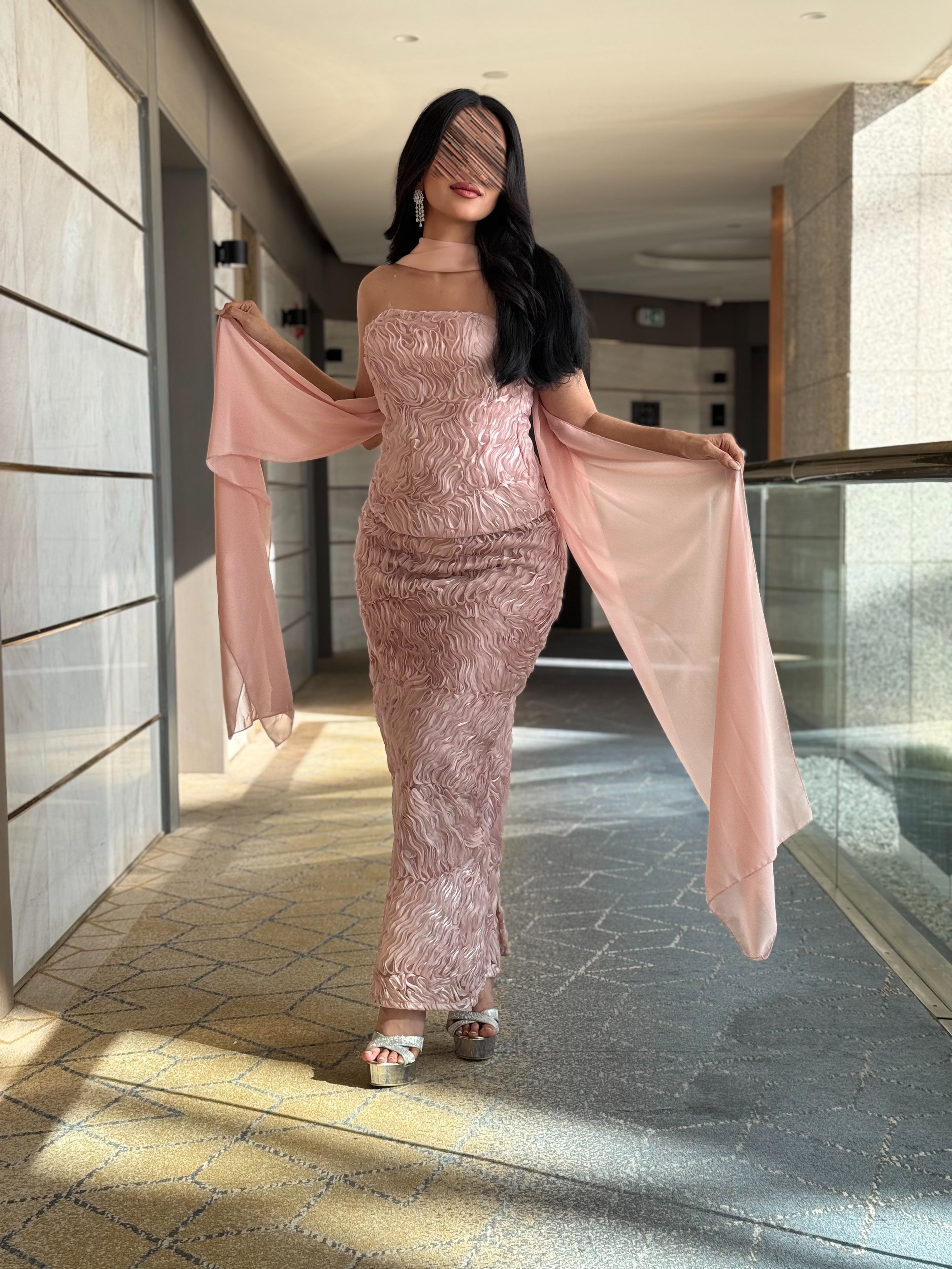 Warazan Elegant Evening Dress with Shawl Sizes 6-16