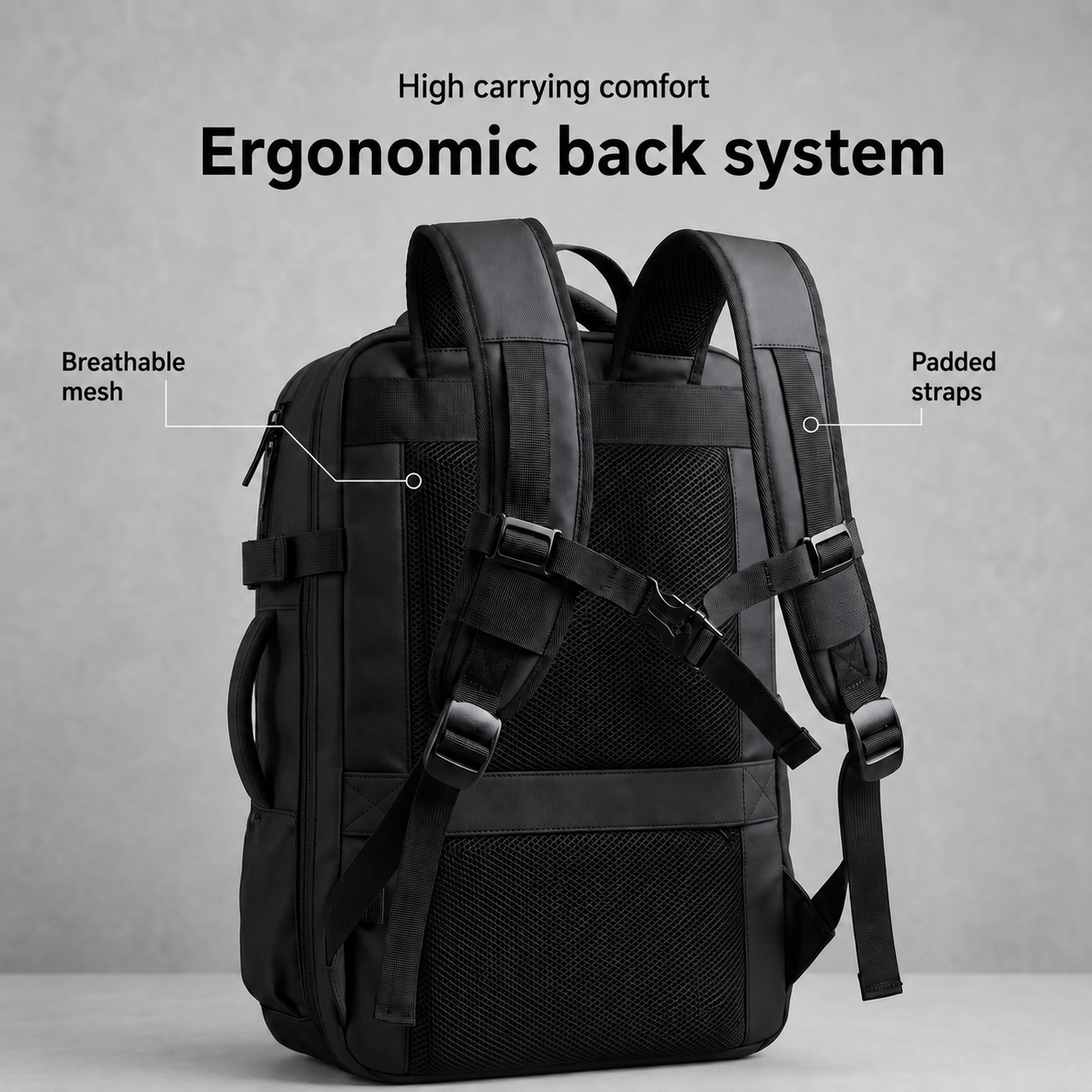 Expandable Carry-On Travel Backpack (22–35L) with Laptop Compartment