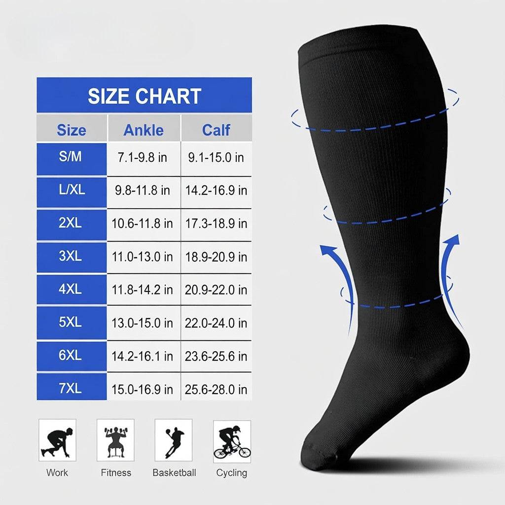 Wide Calf Premium Compression Socks | 20–30 mmHg