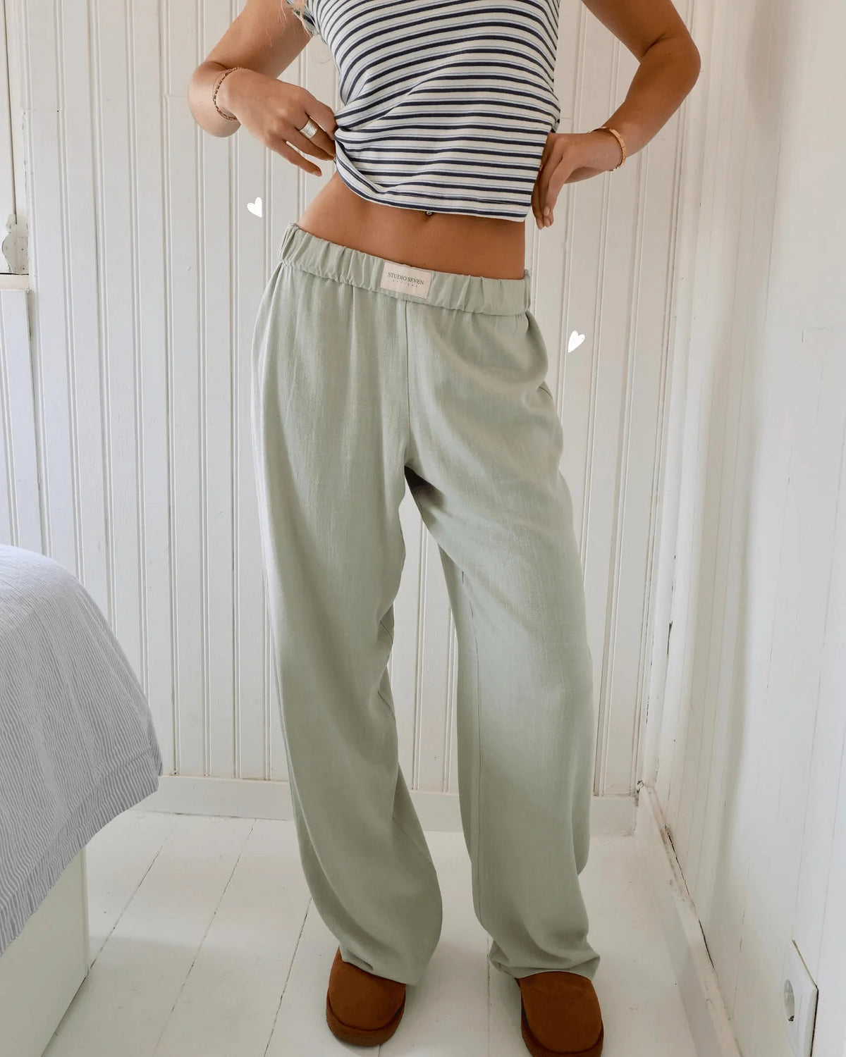 Damen Hose mit elastischem Bund und Seitentaschen