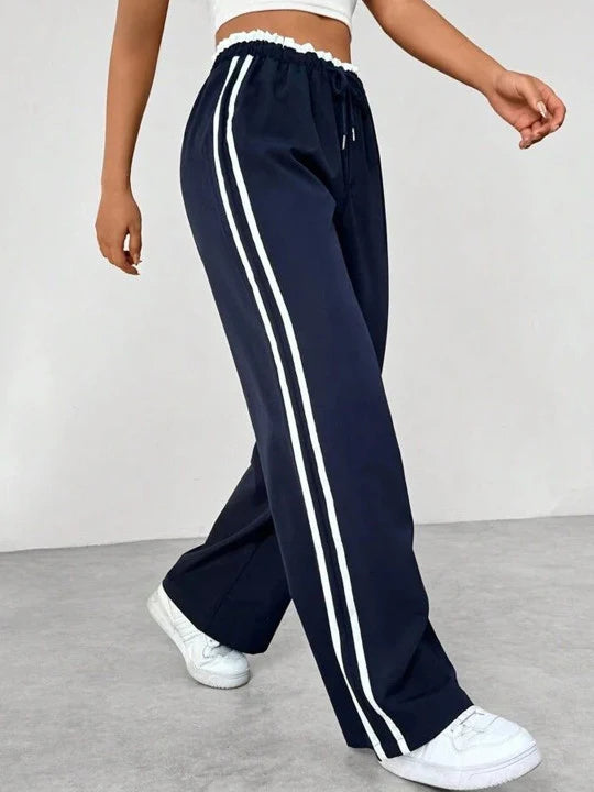 Damen Hose mit Seitenstreifen und elastischem Bund