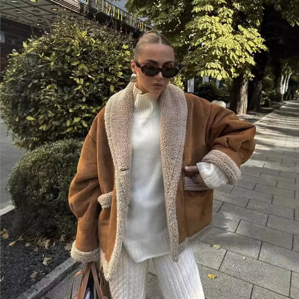Damen Kurzjacke mit Knöpfen und Taschen kenzuu