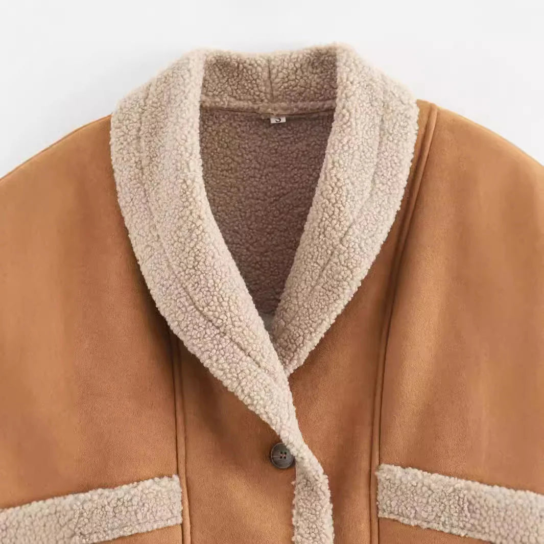 Damen Kurzjacke mit Knöpfen und Taschen kenzuu