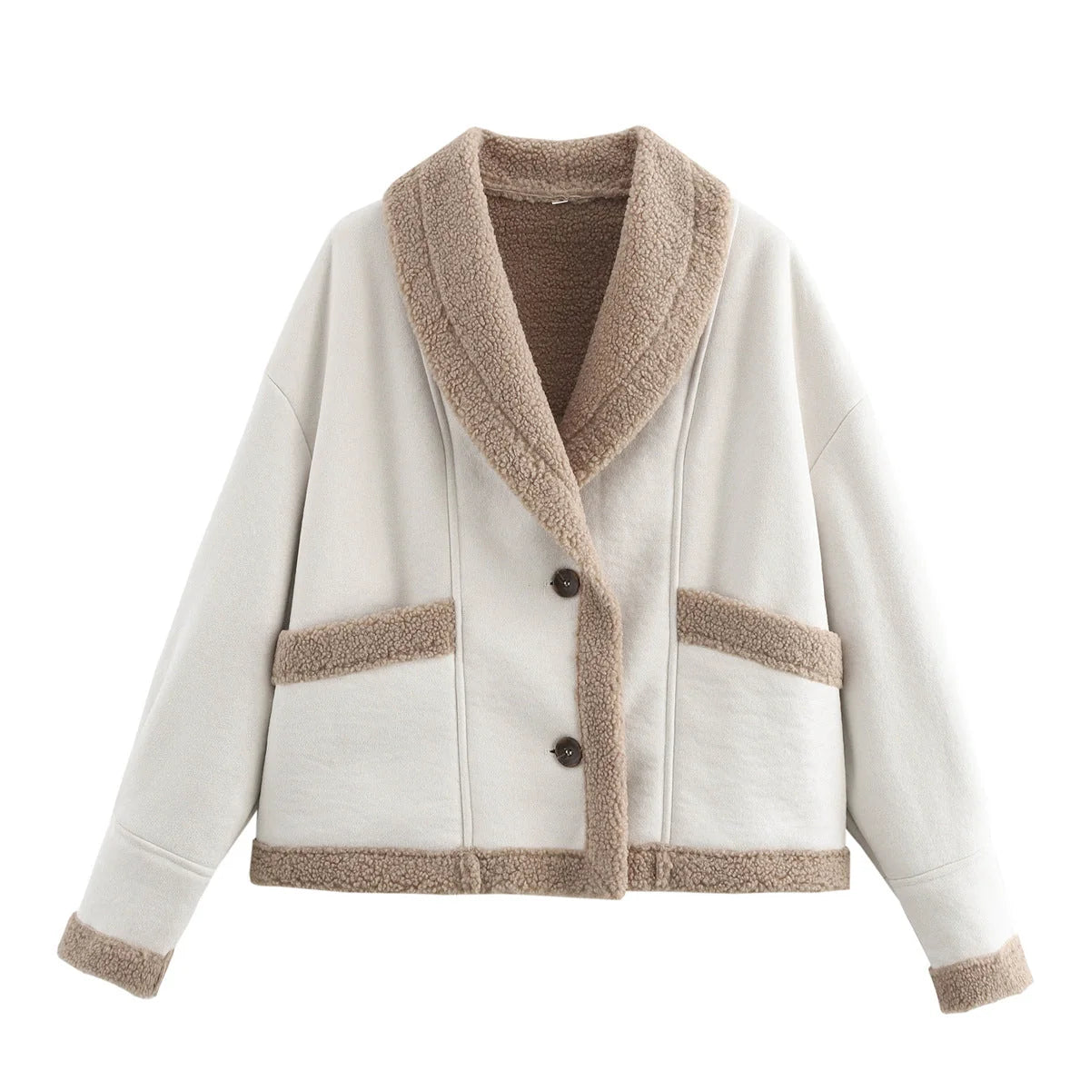 Damen Kurzjacke mit Knöpfen und Taschen kenzuu