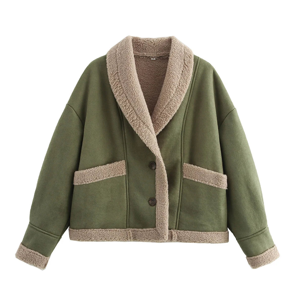 Damen Kurzjacke mit Knöpfen und Taschen kenzuu