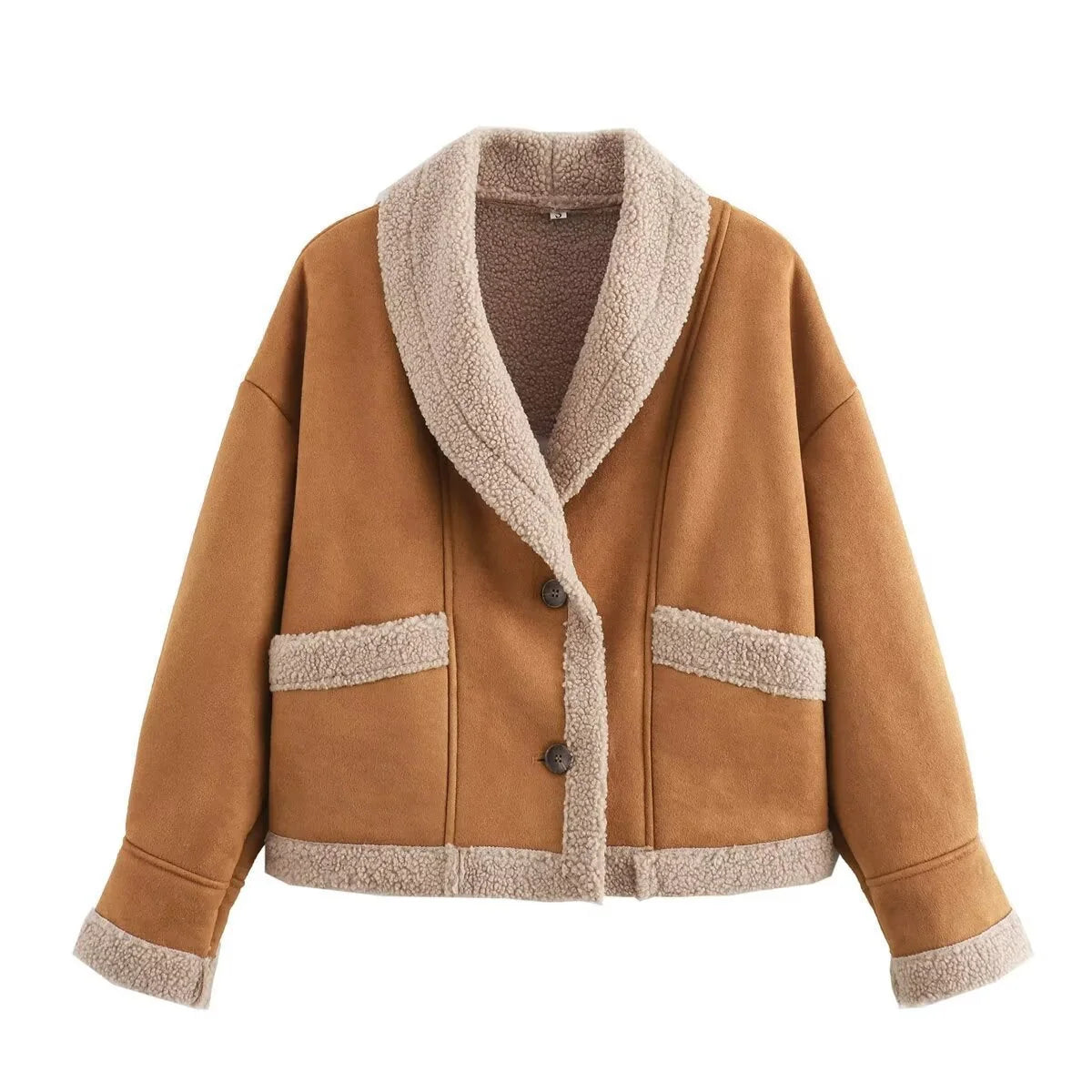 Damen Kurzjacke mit Knöpfen und Taschen kenzuu