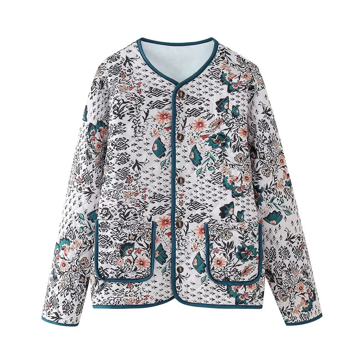 Damen Langarm Rundhalsjacke mit Taschen kenzuu