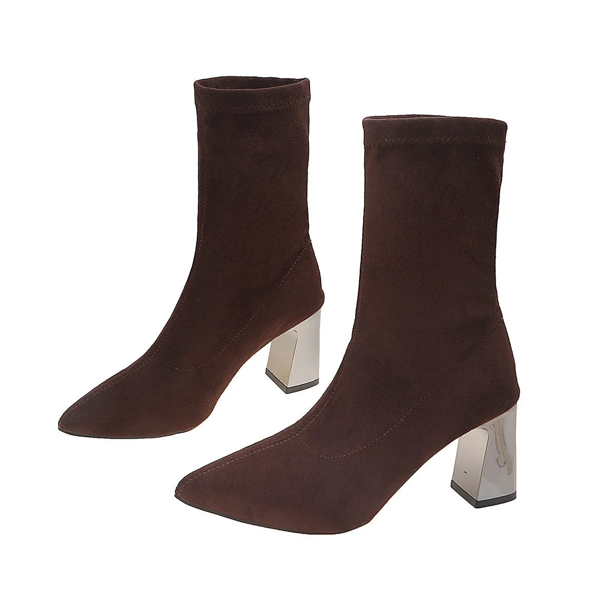 Damen Stiefeletten aus Wildleder mit Blockabsatz kenzuu