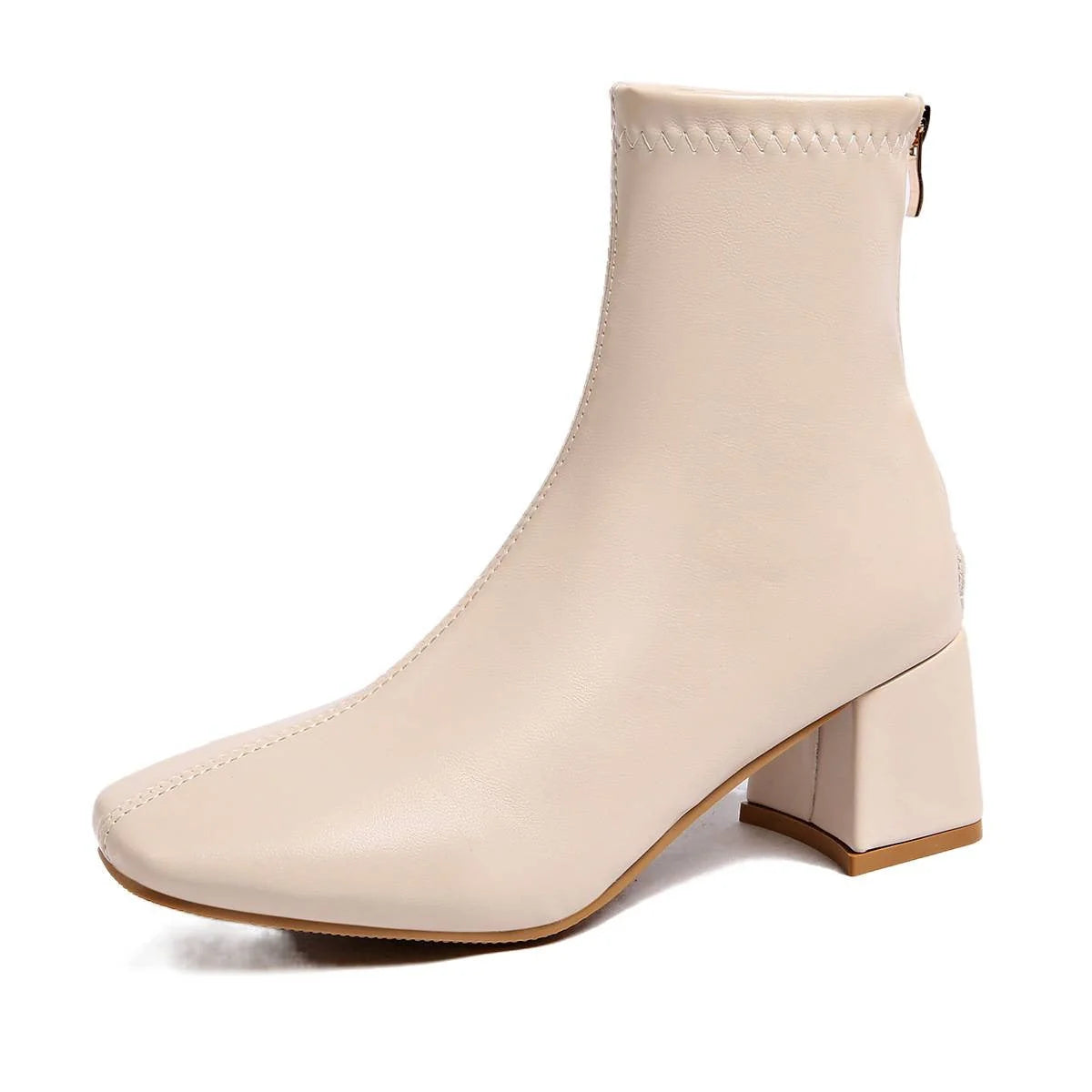 Damen Stiefeletten Mit Blockabsatz Und Bequemem Innenfutter