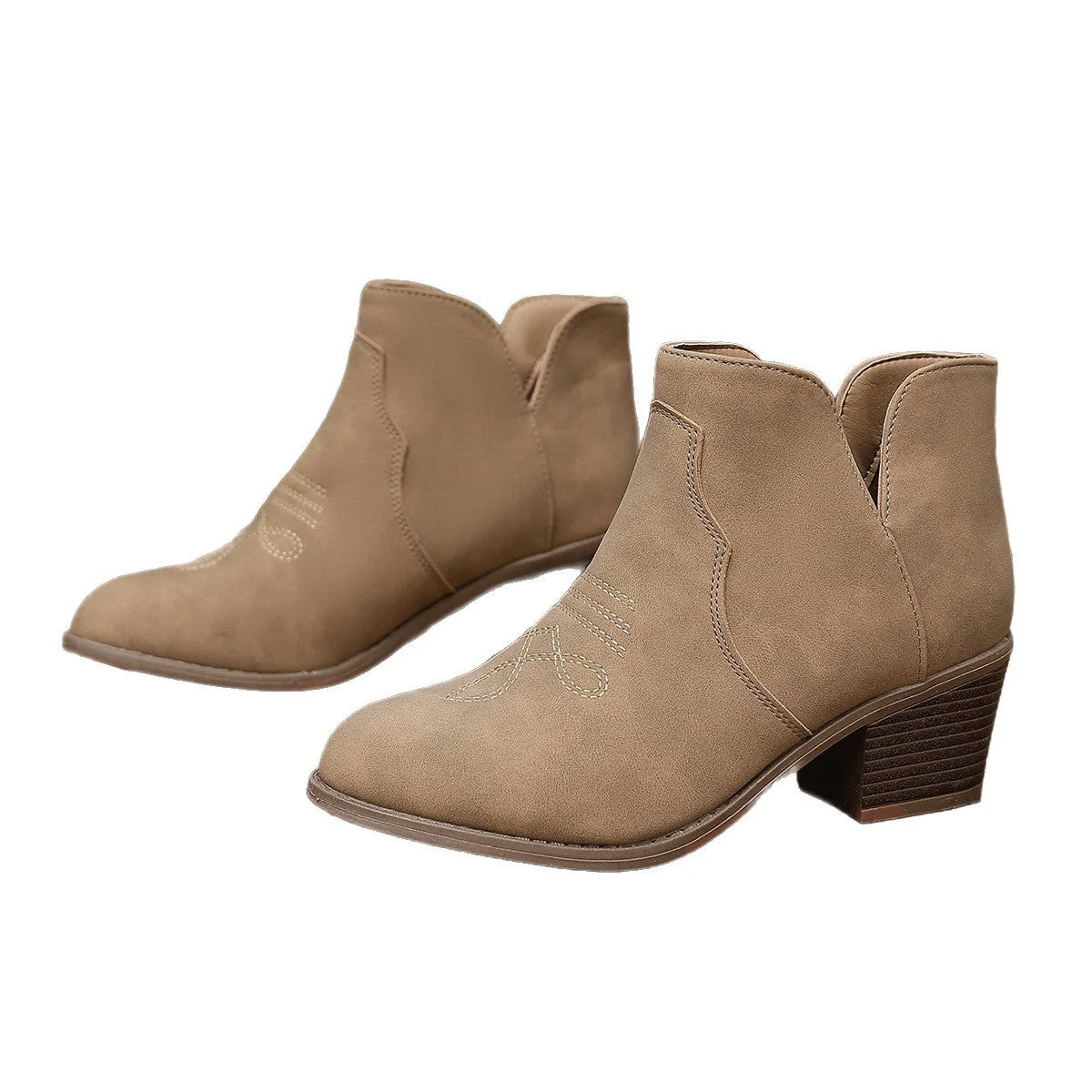 Damen Stiefeletten Mit Blockabsatz Und Bequemer Passform kenzuu