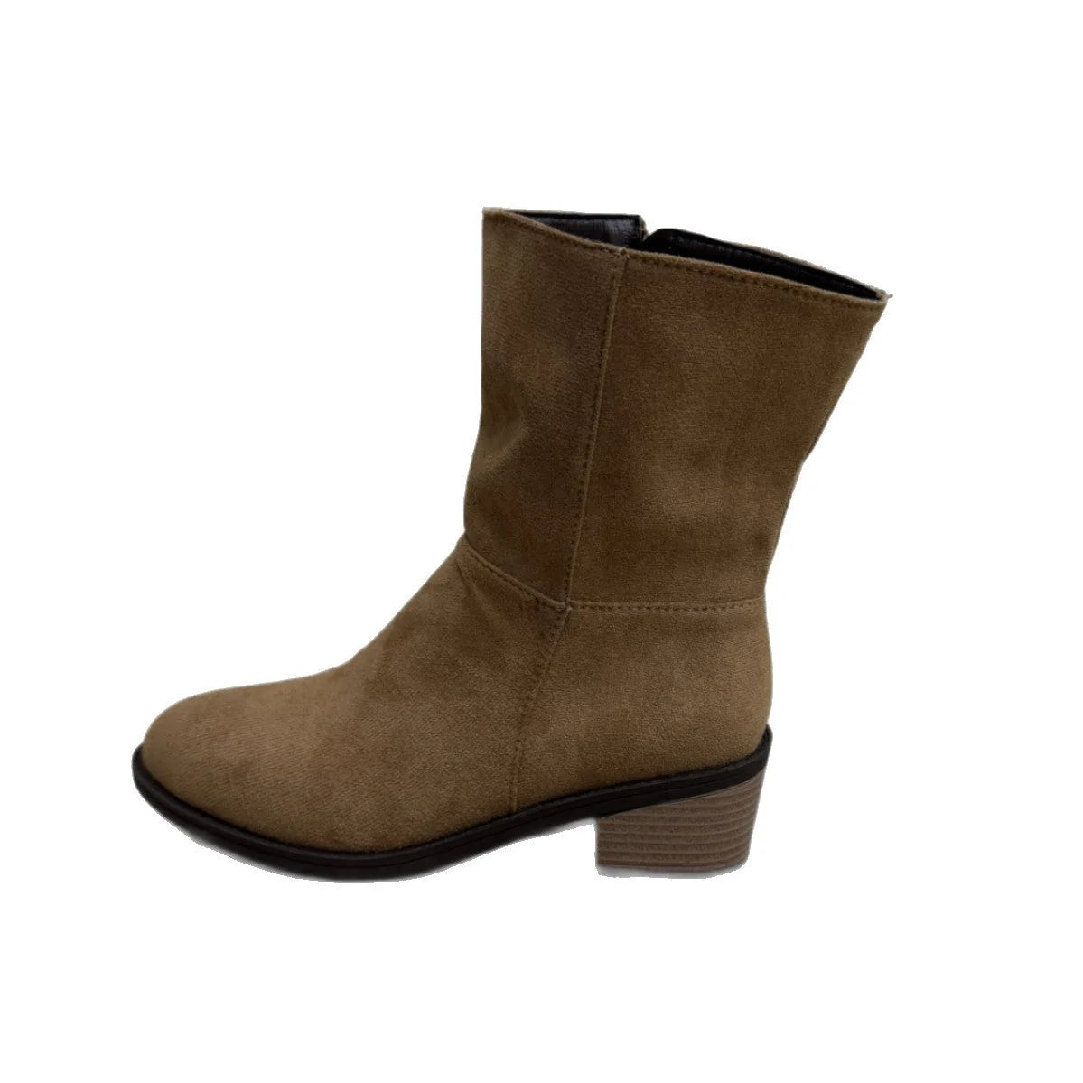 Damen Stiefeletten mit Blockabsatz und Reißverschluss