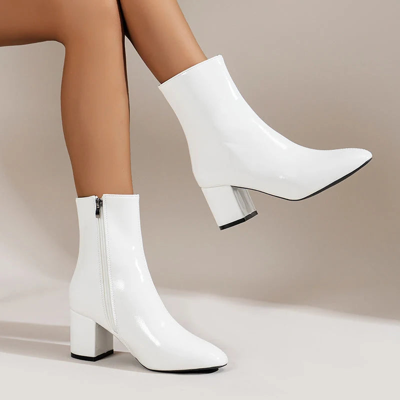 Damen Stiefeletten mit Blockabsatz und Vielseitigem Design