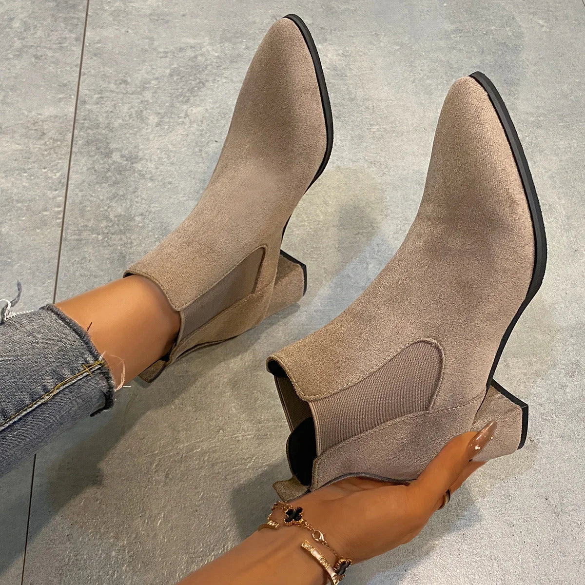 Damen Stiefeletten mit Rutschfester Sohle und Bequemer Passform